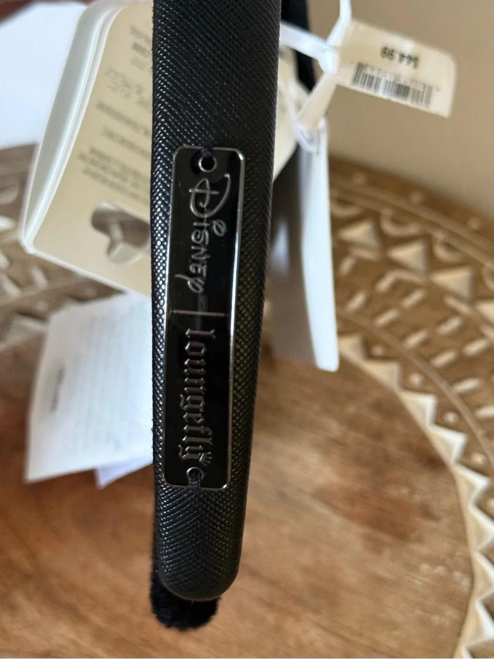 Disney Parks Loungefly Black Woven Ears Headband Removable Bow New